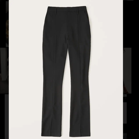 Black Split Hem Pants - Picture 3 of 3